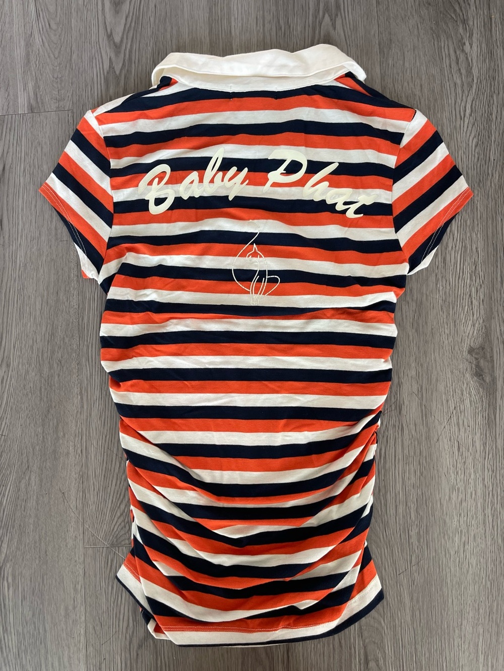 Vtg y2k baby phat striped polo shirt